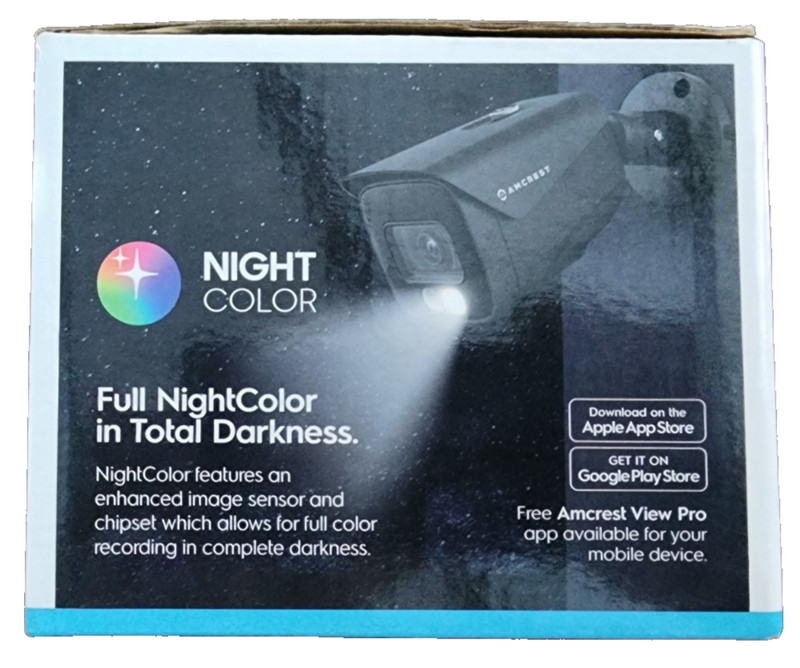 Amcrest 4K 8MP Smart PoE Outdoor Security Camera IP8M-2796EB-AI AI Night Color gallery