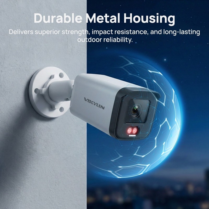 Vikylin 5MP CCTV POE IP Camera Indoor/Outdoor IR Night Vision 2way Audio Onvif gallery