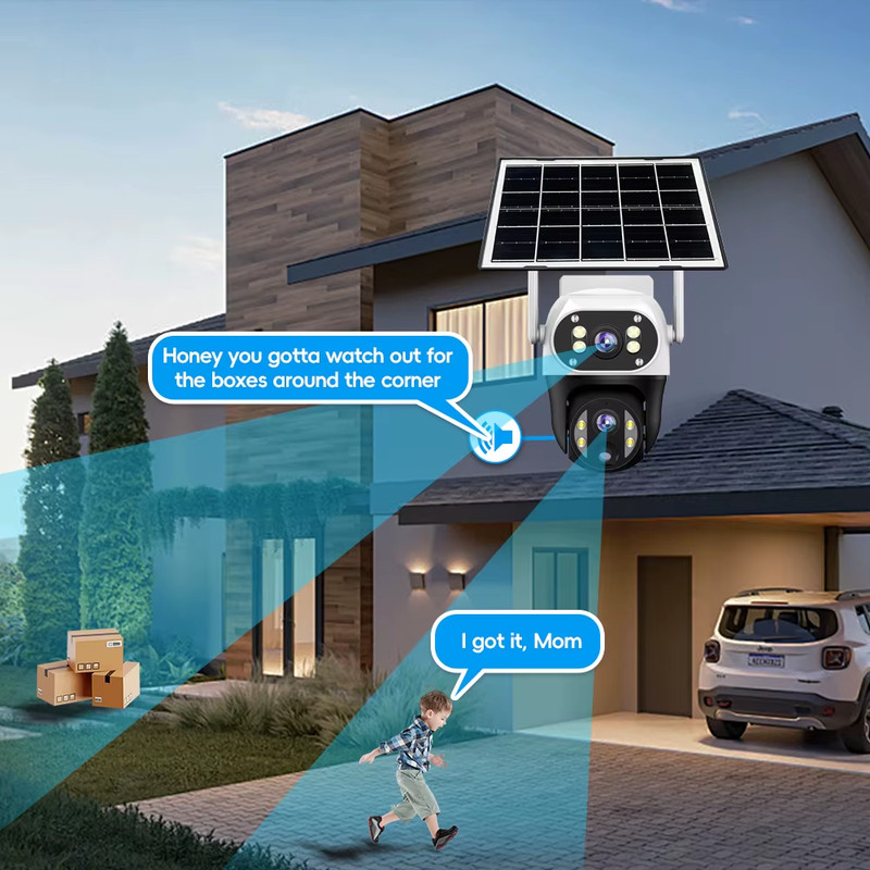 Solar Camera With 4G Sim Card 12MP Dual Lens Outdoor Waterproof CCTV Video Camar gallery