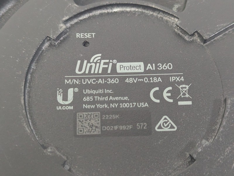 Ubiquiti UniFi UVC-AI-360 Indoor/Outdoor Surveillance Camera NO POWER PARTS gallery