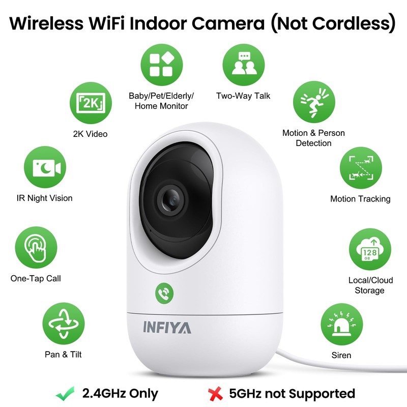 2K Indoor Camera-360° Pan/Tilt Baby/Elderly/Pet Camera with One-Tap Call & 24... gallery