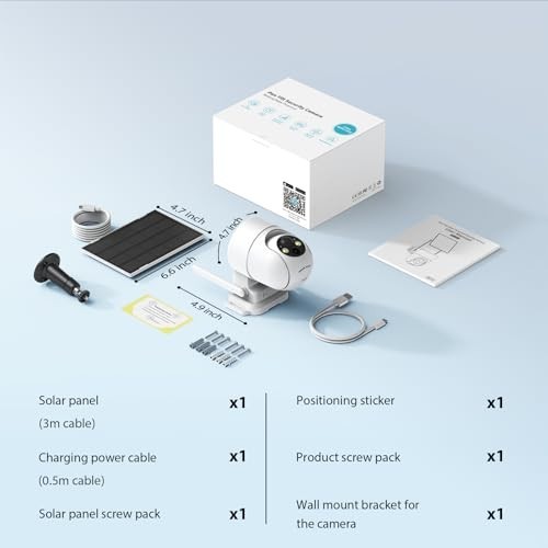 Wireless Solar Security Camera 2K Color Night Vision, 360° View, Battery Powered gallery
