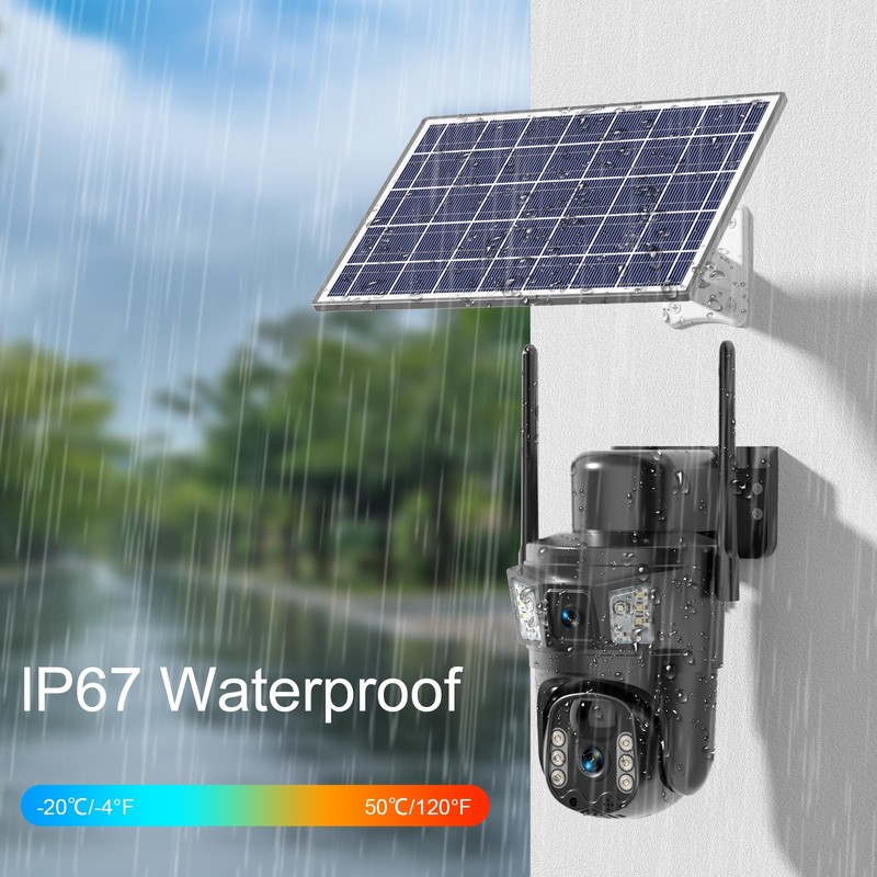 4PCS Solar Battery Powered Wireless WiFi Pan/Tilt Home Security Camera System gallery