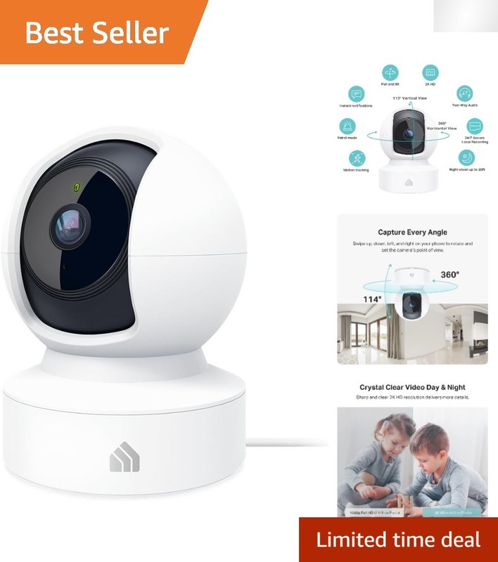 Comprehensive Indoor Security Camera with 360-Degree Coverage & Audio