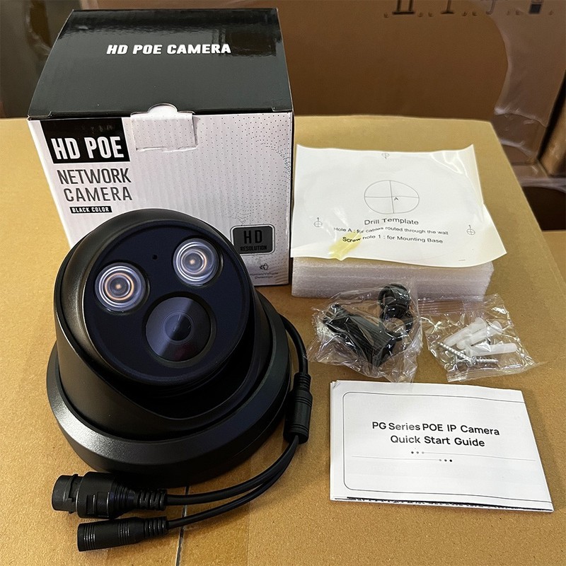 VIKYLIN Turret IR30M Recorder Ethernet 4MP POE CAMERA MIC CCTV Onvif Black/White gallery