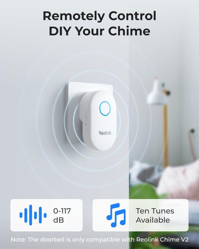 REOLINK 2K Video Doorbell Wi-Fi Camera with Chime, 3:4 Head-To-Toe View, 180°Vie gallery