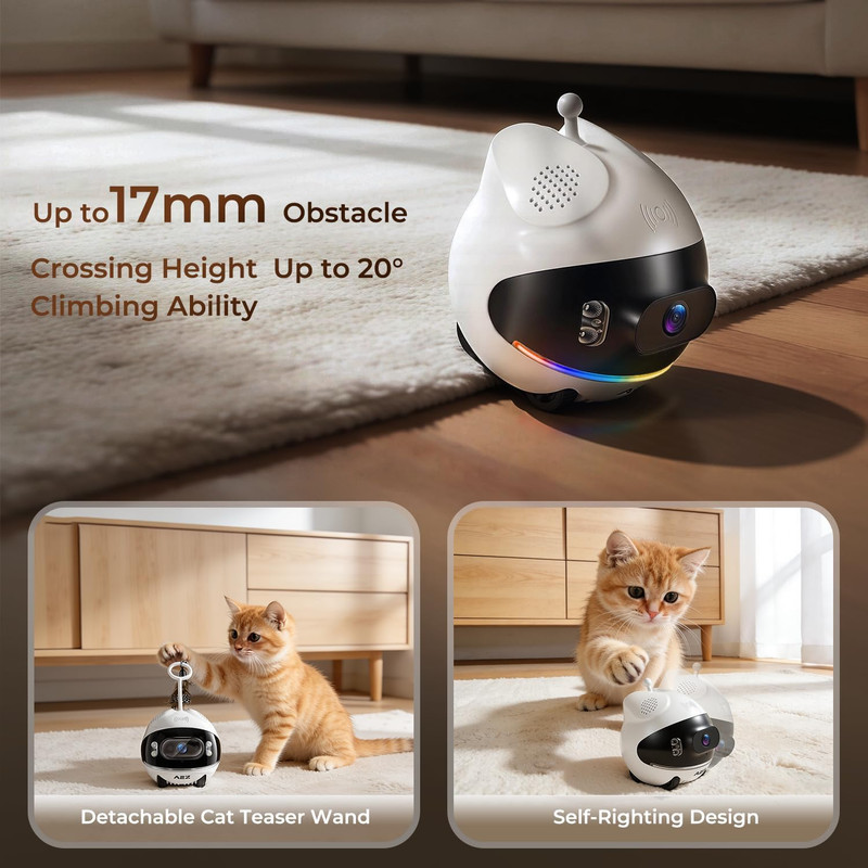 Robot Camera on Wheels 1080P Dual Lens,Indoor Movable Security Camera with 2-Way gallery