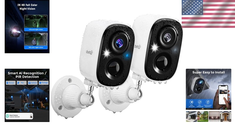 2K Outdoor Cameras with 33 Feet Night Vision and Adjustable Detection Zones gallery