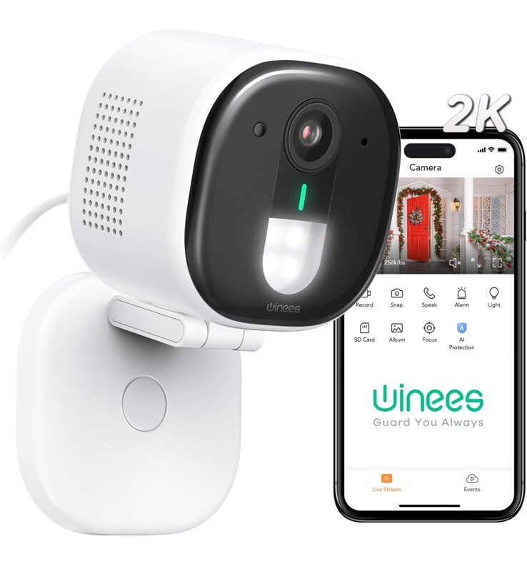 Winees M3+ 4MP Indoor/Outdoor Security Camera with 4CCT Spotlight gallery