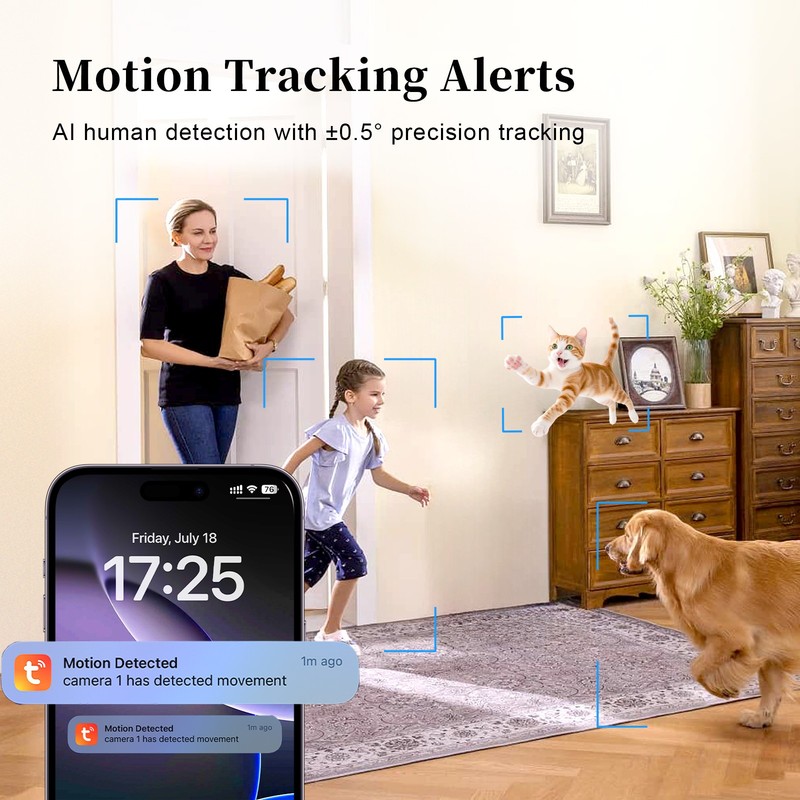 Ansvicam Security Camera Indoor 2K Pan Tilt WIFI Smart Person Pet Detection Tuya gallery