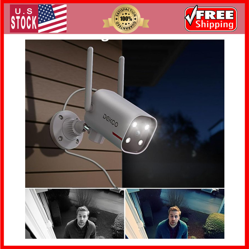 WiFi Camera 2K Pan Rotating 180° Wired Outdoor Security Cameras with Color Ni... gallery