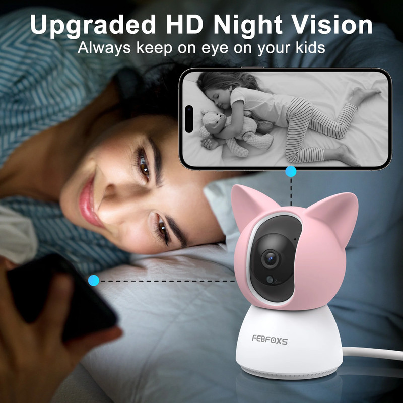 2K Baby Monitor Camera Indoor WiFi 5GHz 360° PTZ Two-Way Audio Motion Tracking gallery