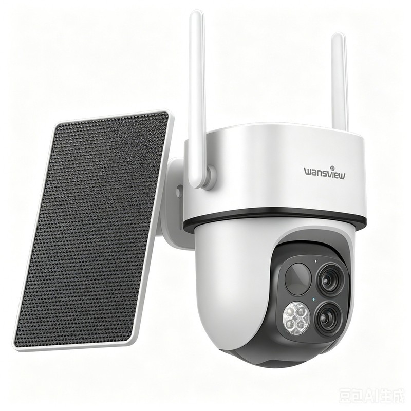 Wansview Wireless Outdoor Solar Security Camera 2K 360° Home Wifi PTZ System