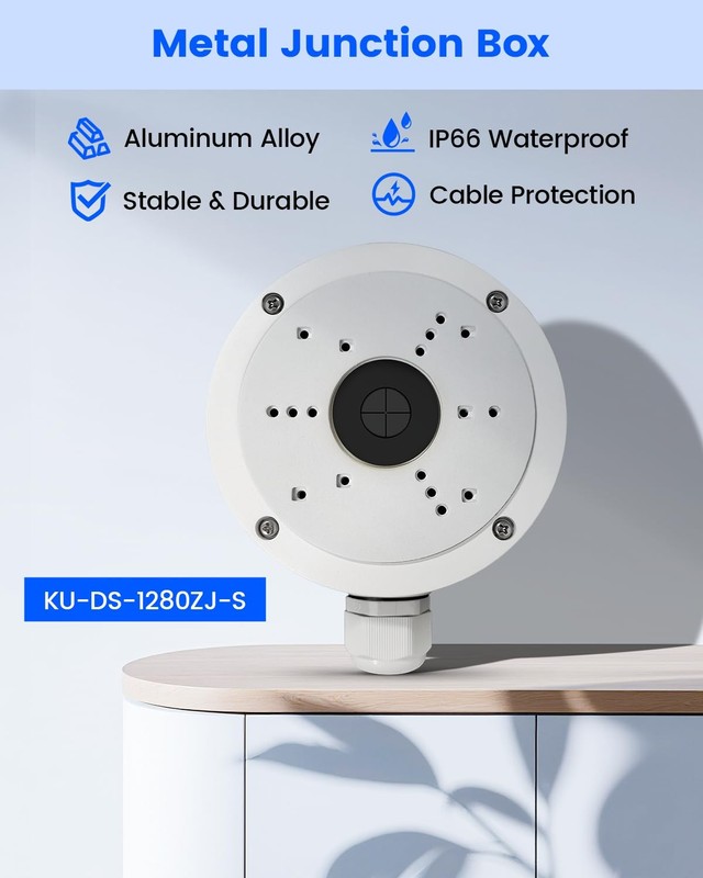 KU-DS-1280ZJ-S Metal Junction Box, Aluminum Waterproof Mount Bracket for HIK ... gallery
