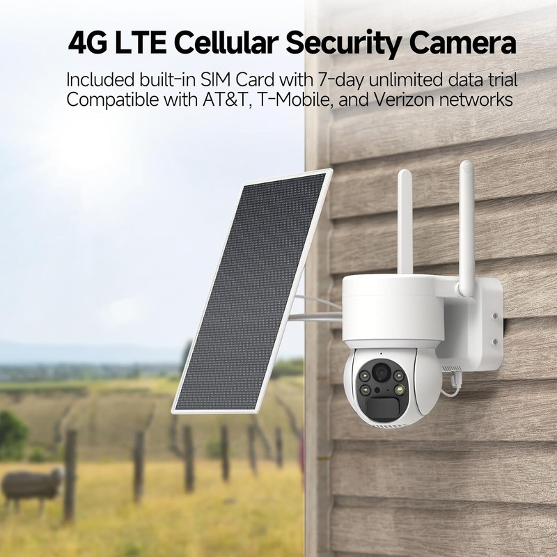 2K Solar Security Camera Wireless Outdoor, 1PCS Outdoor Camera Wireless with 360 gallery