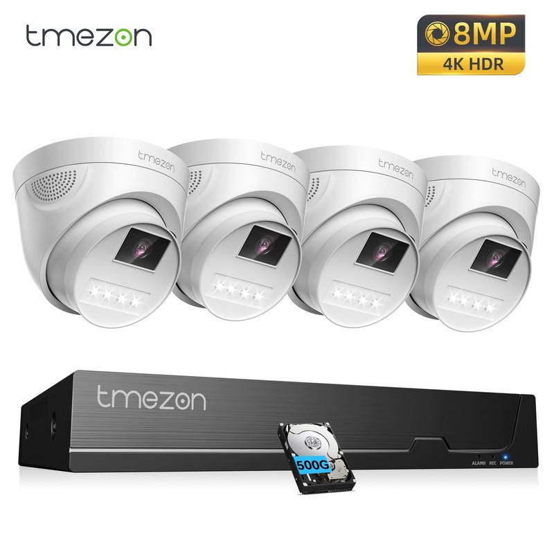 8MP Security Camera System 8CH PoE NVR Smart Human Vehicle Detection Waterproof gallery