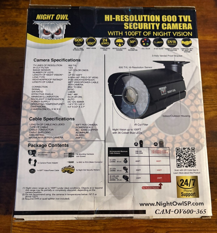 NIGHT OWL SECURITY CAMERA HI RESOLUTION 600 TVL gallery