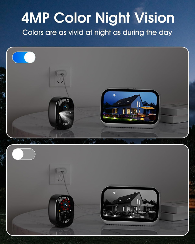 Wireless Solar Security Wireless Camera, 4MP Wifi Camera Outdoor with Color Nigh gallery