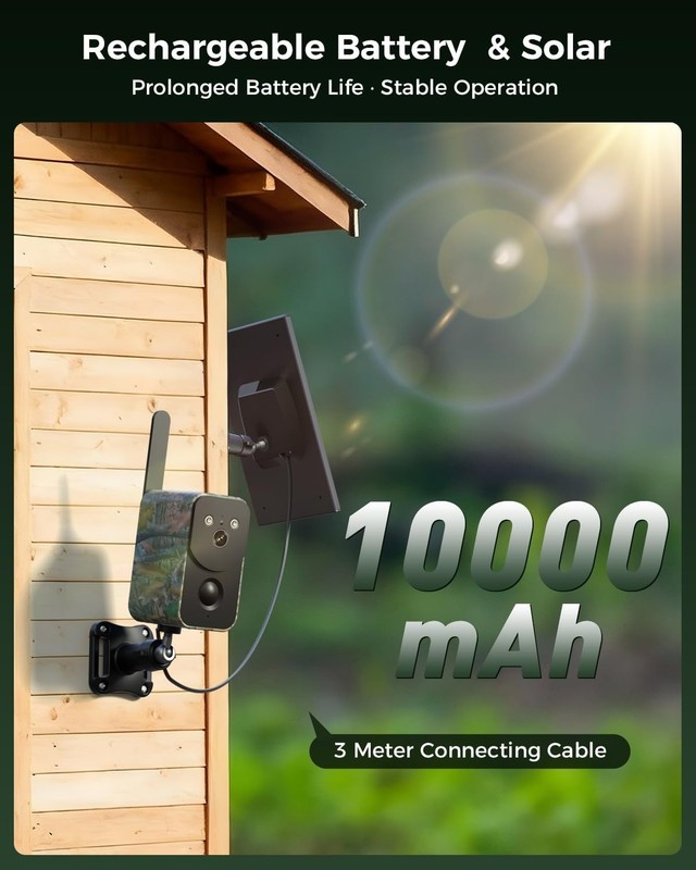 4G Solar Powered Security Camera - Wireless, 10000mAh, Night Vision, 2-Way Audio gallery