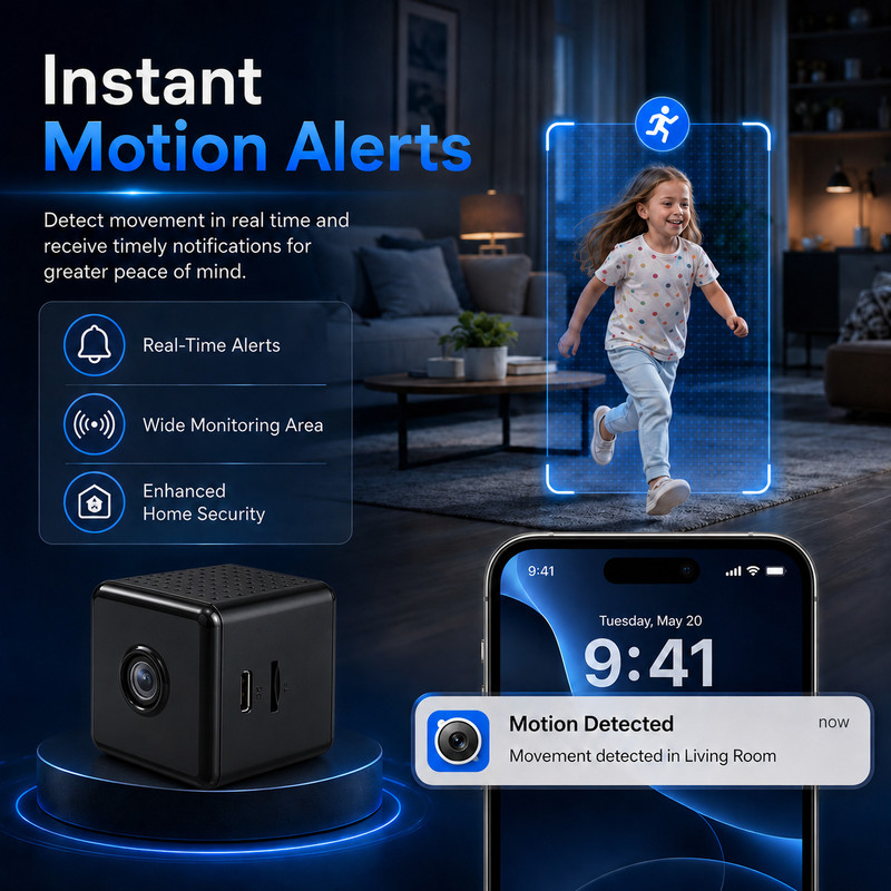 Mini Wireless WiFi Security Camera Indoor Home Security 1080p HD Smart Camera gallery