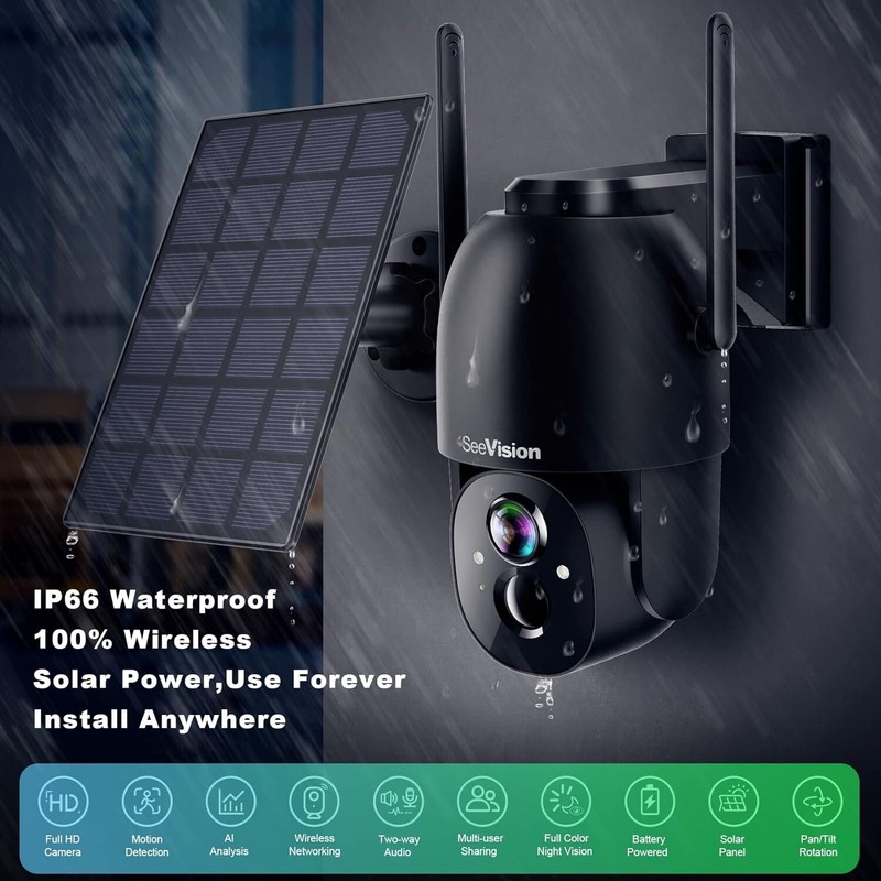 Solar Security Cameras Wireless Outdoor, for Home with Spotlight, Night Vision gallery