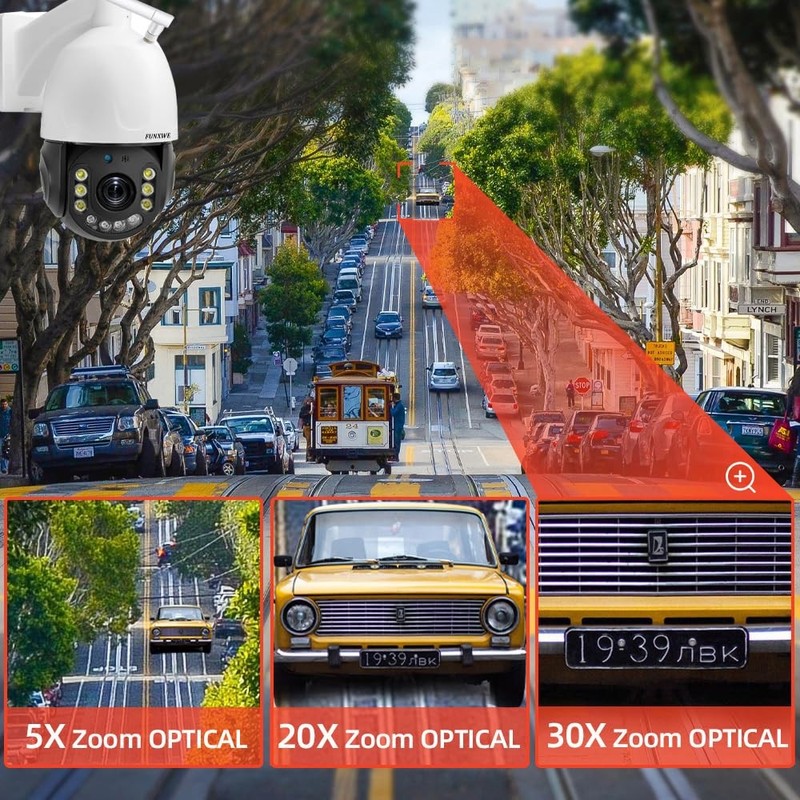 8MP 4K 30X Optical Zoom Security PTZ Wireless IP Camera, 2.4GHz 5GHz Dual WiF... gallery