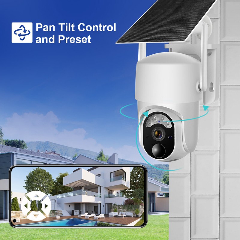 4G WIFI Solar Powered Security Camera With Night Vision 2 way Intercom for USA