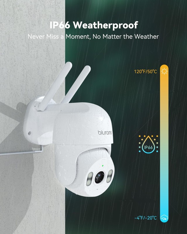 2Pack Security Cameras Outdoor Wired, 2K 360° PTZ Outdoor Security Camera, We... gallery