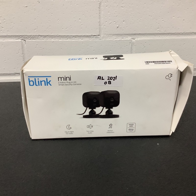 Blink Mini HD Indoor Wi-Fi IP Cameras 2-Pack Black, Alexa, Motion, 2-Way