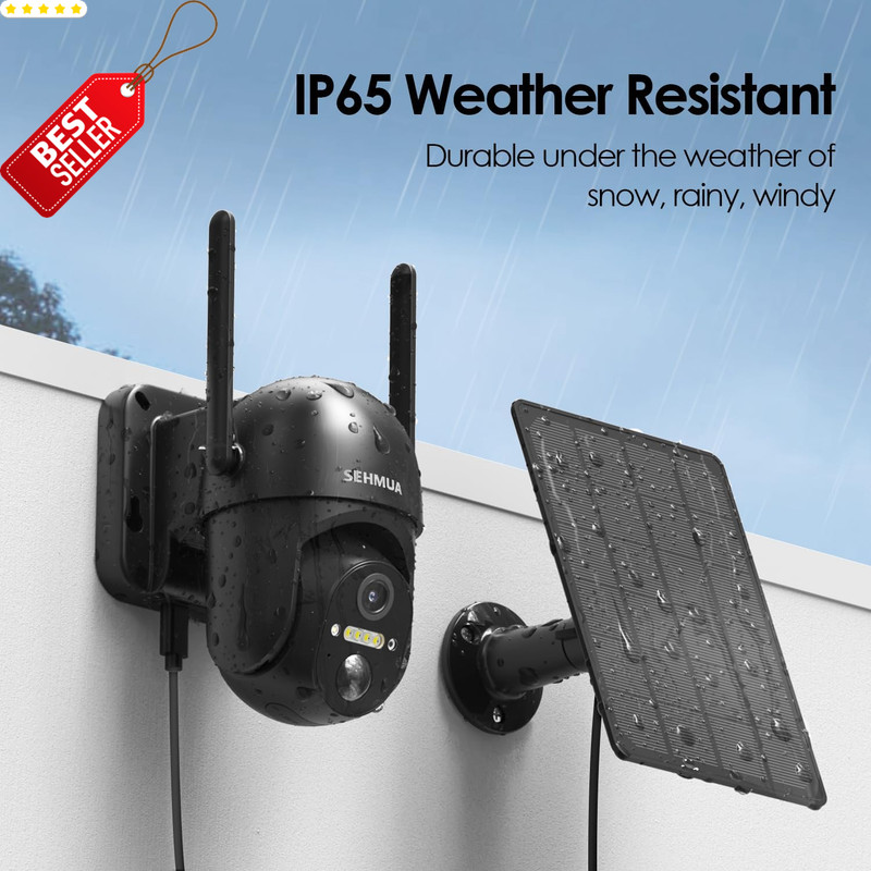 Solar Security Camera Wireless Outdoor 2K 360° Battery WiFi Night Vision - US gallery
