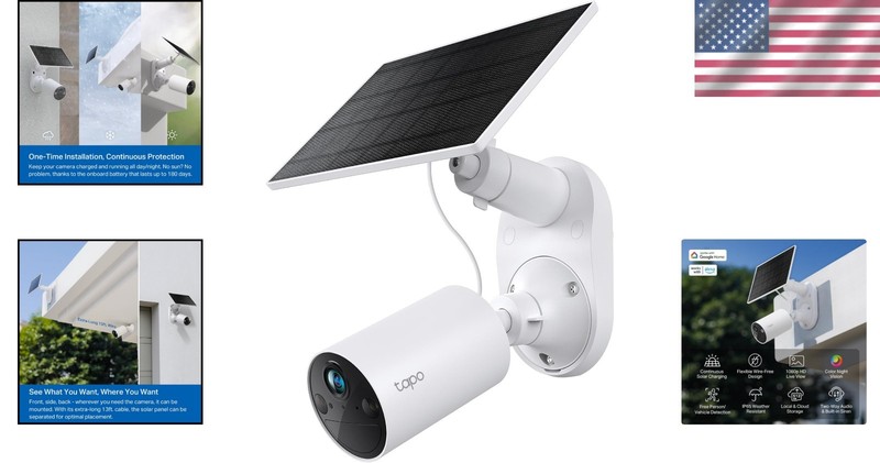 Wireless Solar Security Camera - 1080p with AI Person Detection & 2-Way Audio gallery