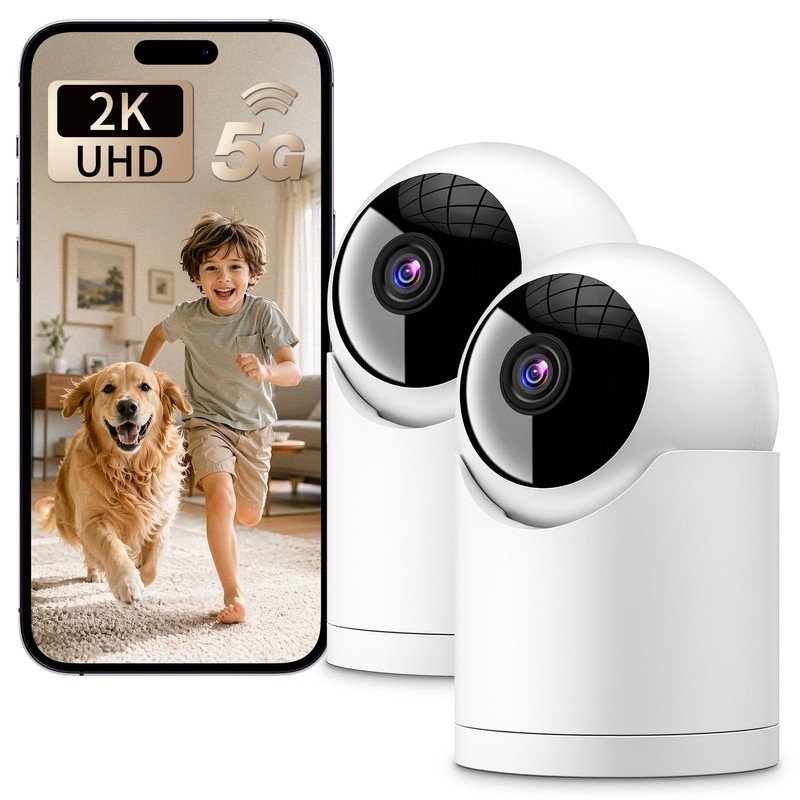 𝟐𝐊 Indoor Cameras for Home Security, Auto tracking,5G & 2.4G WiFi Security …