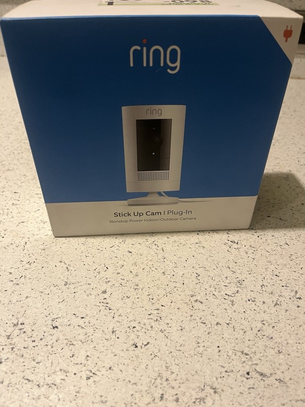 Ring Stick Up Cam Plug-In Wired Indoor Outdoor Security Camera New Sealed
