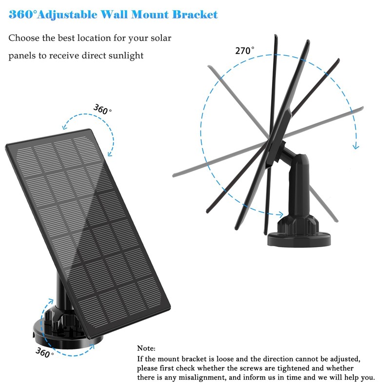Solar Panel for Outdoor Camera, IP66 Waterproof Solar Charger, Continuous Sol... gallery
