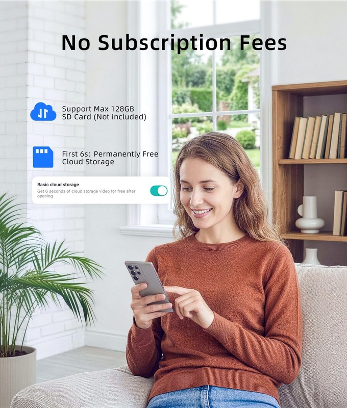 3MP Camera Doorbell Wireless Video- No Subscription Required gallery