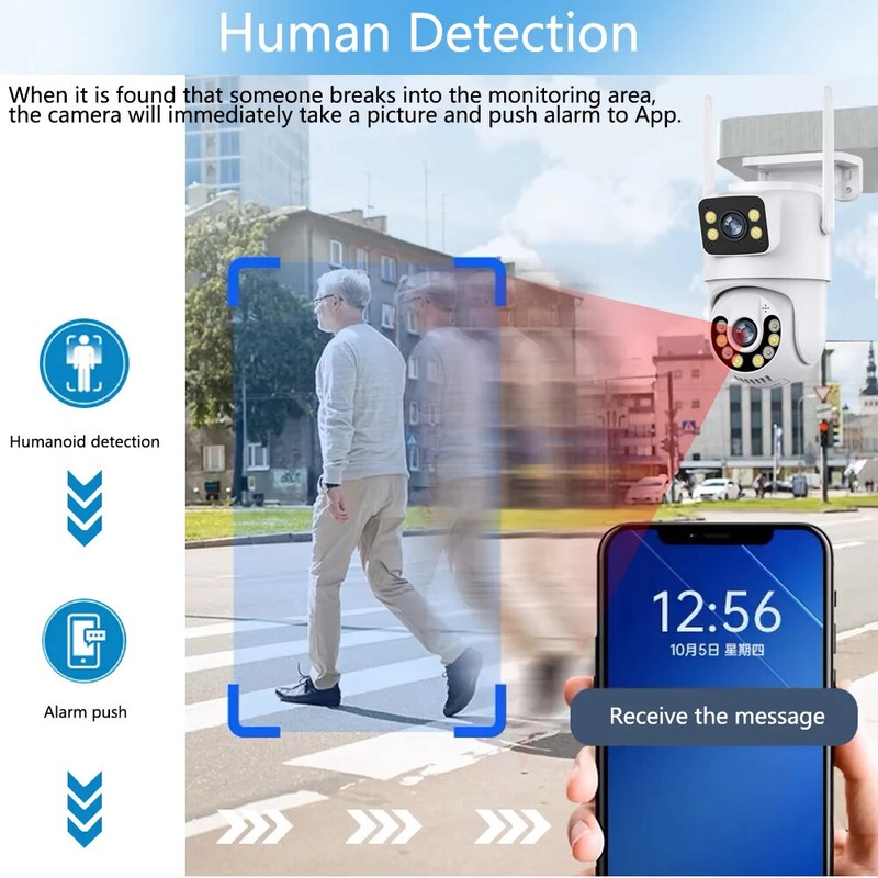 8MP 4K WiFi IP Camera Auto Tracking PTZ Surveillance Camera Outdoor Night Vision gallery