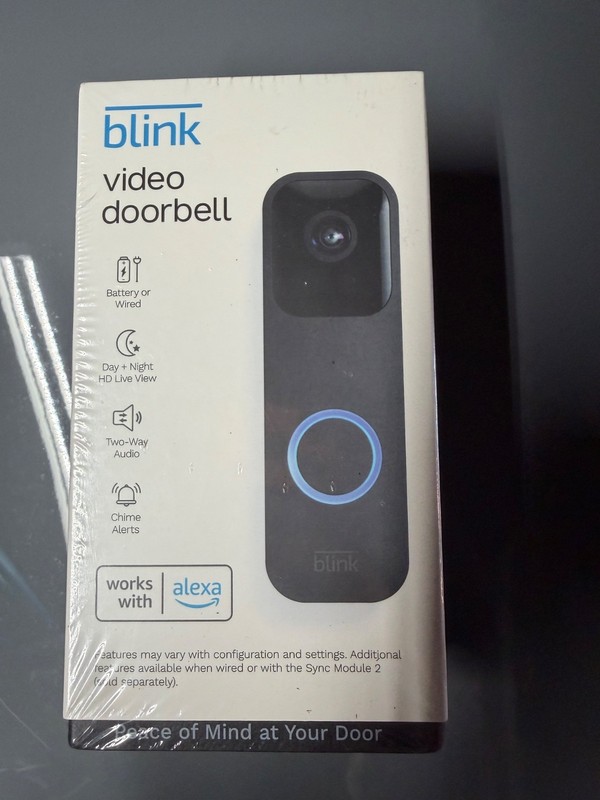 New Sealed Blink Video Doorbell Black Wired/Wireless 1080p Two-Way Audio Alexa