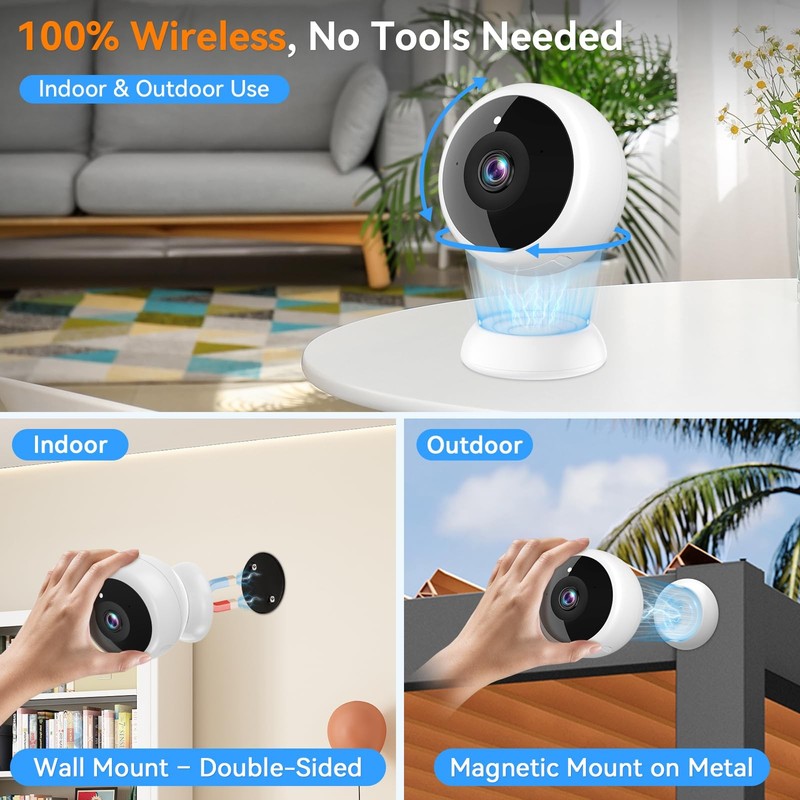 Camara De Seguridad Magnetica Inalambrica Với Deteccion De Movimiento IA gallery