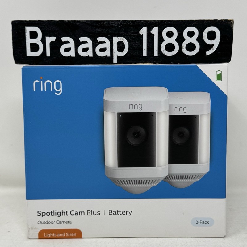 Ring Spotlight Cam Plus Camera Indoor/Outdoor Wireless Pack of 2 Battery NEW