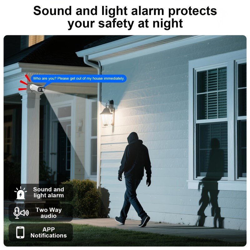 100% Wireless Outdoor Camera, Oversized Solar Panel, Long-Standing Battery, 2-Wa gallery