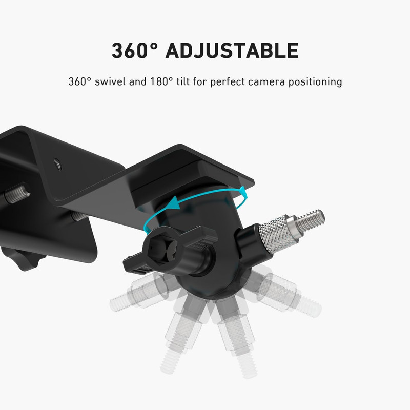 Gutter Mount for Ring, Blink, Eufy, and Arlo Outdoor Security Cameras, No-Drill gallery