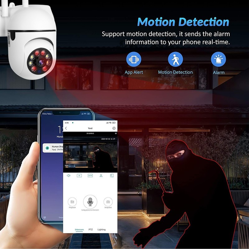 360° Dual Band Home Security Monitor Camera 5G WiFi 1MP Night Vision 2-Way Audio gallery