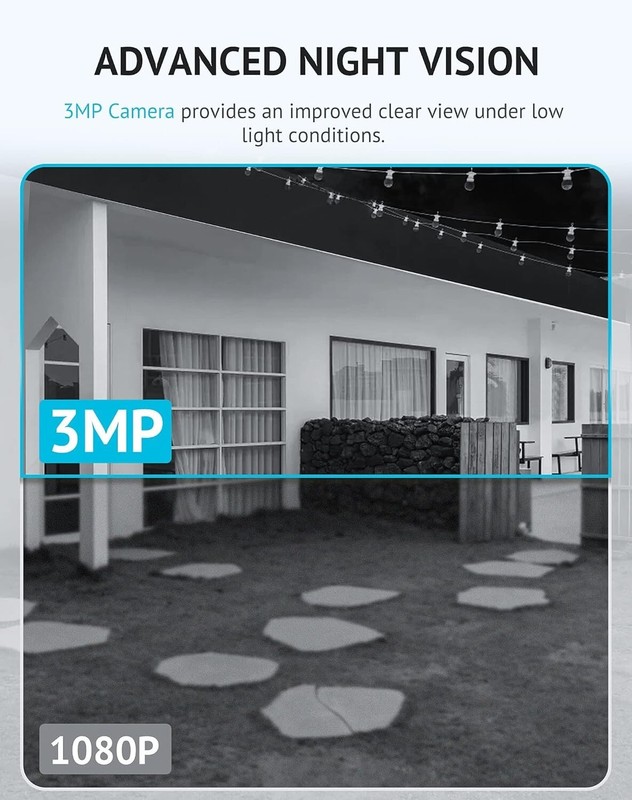 3MP Wireless Camera for Home/Outdoor Security (2 Pack), 2K Battery Powered Wi... gallery