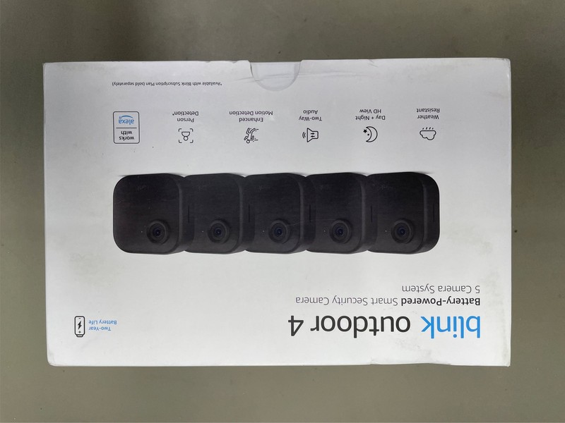 Outdoor 4 (4th Gen) Wireless Outdoor Smart Home Security Camera System with 5 Ca