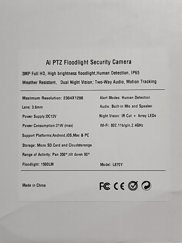 Freecam Floodlight Security Camera,Outdoor 360 PTZ Surveillance Camera,355 Pan gallery