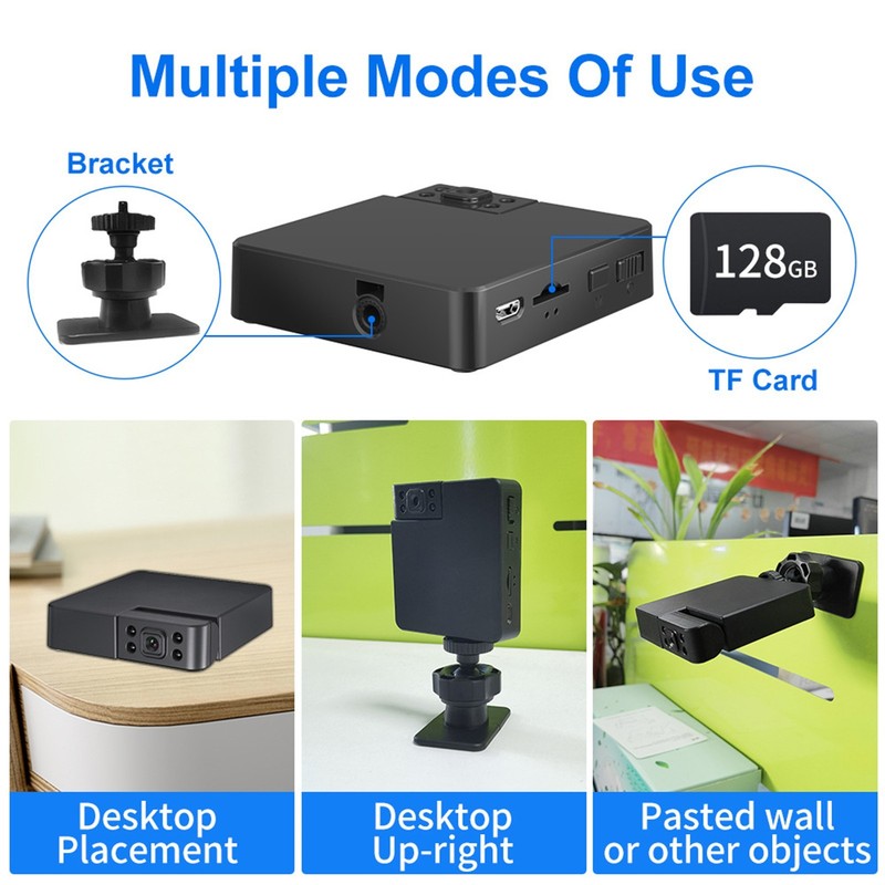 Mini WiFi Security Camera 720P 180° Rotate Lens IR Night Vision Remote Cam gallery