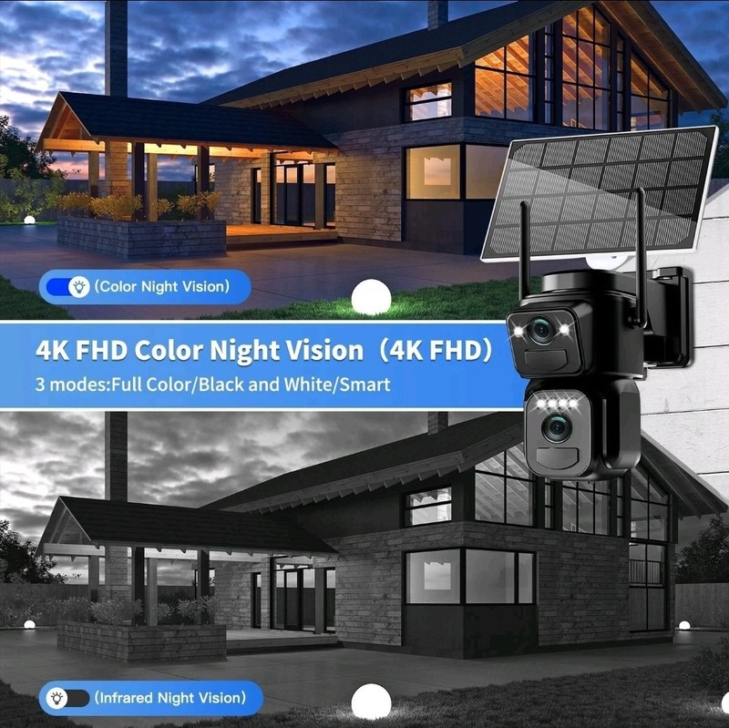2pk 4K Solar Cameras Wireless Outdoor Battery Powered Digital Zoom/Night Vision gallery