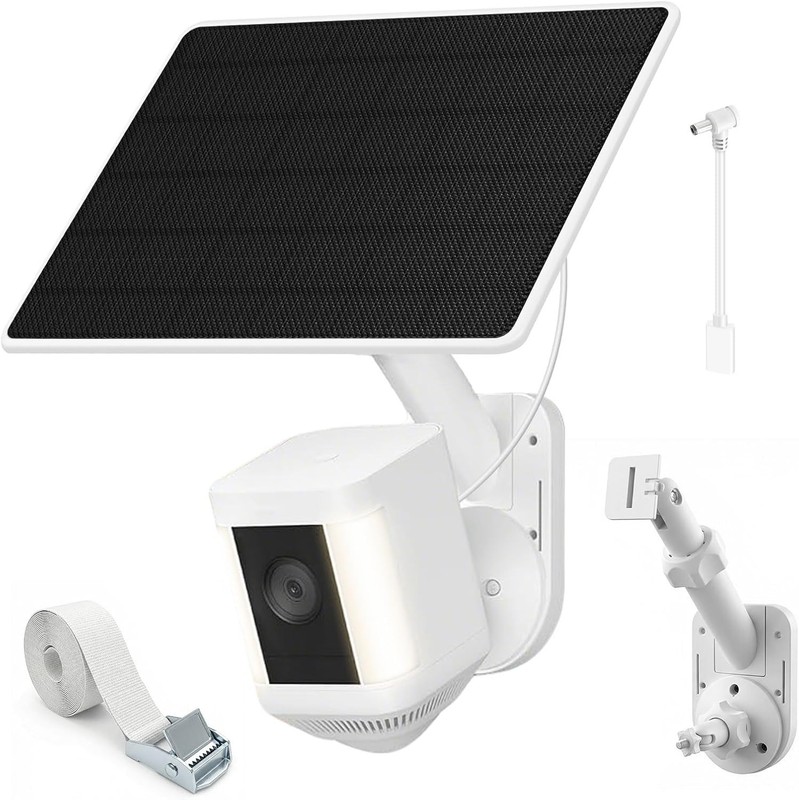 6W Solar Panel W/ Camera Mount Ring Spotlight Cam Plus/Pro Battery Ring Stick Up