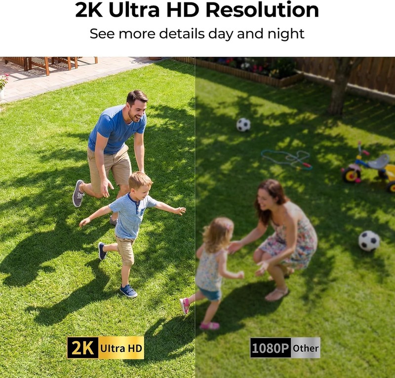 2K Solar Powered Wireless Security Cameras - AI Motion Detection & Night Vision gallery