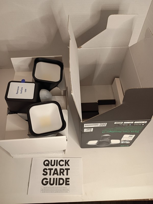 Wyze Cam Floodlight V2 Motion-Activated 2K HD Color Night Vision Camera Open Box gallery